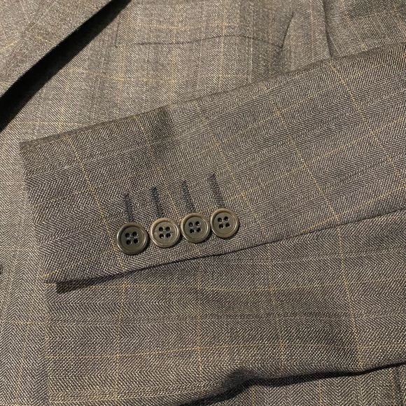 NWOT Italian Wool H&M Windowpane Check Blazer - Mens 40 Slim - Picture 2 of 16